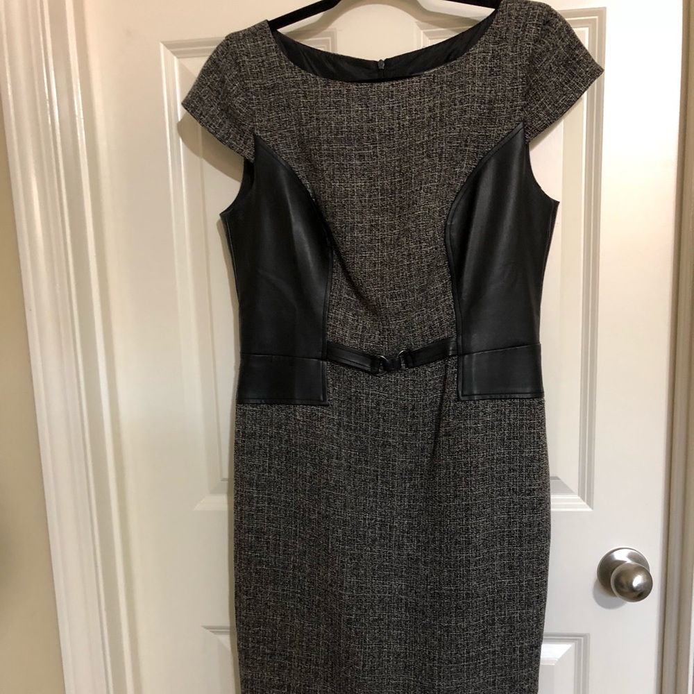 Black dress. Looks great with black knee boots